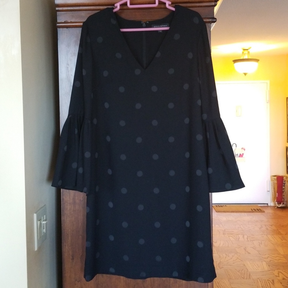 Banana Republic Dot Bell Sleeve Dress